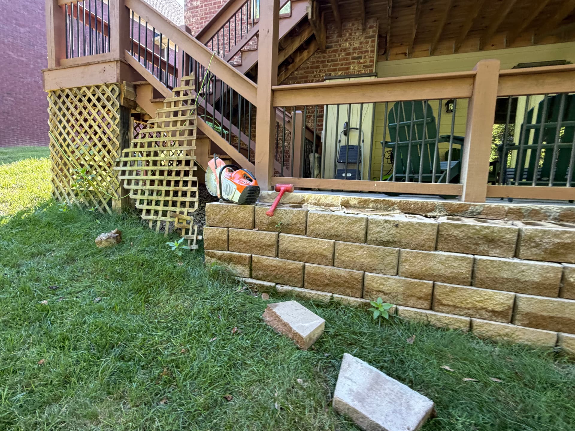 Gallery photos for Retaining Wall Replacement With Steps and Decorative Rock: Image #8