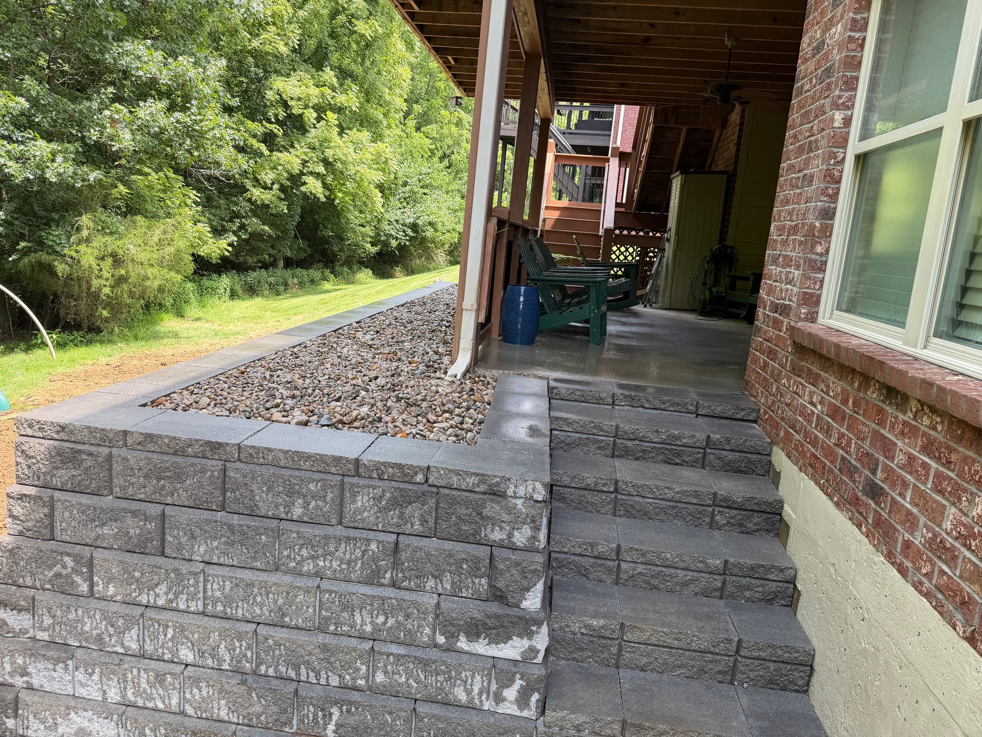 Gallery photos for Retaining Wall Replacement With Steps and Decorative Rock: Image #5