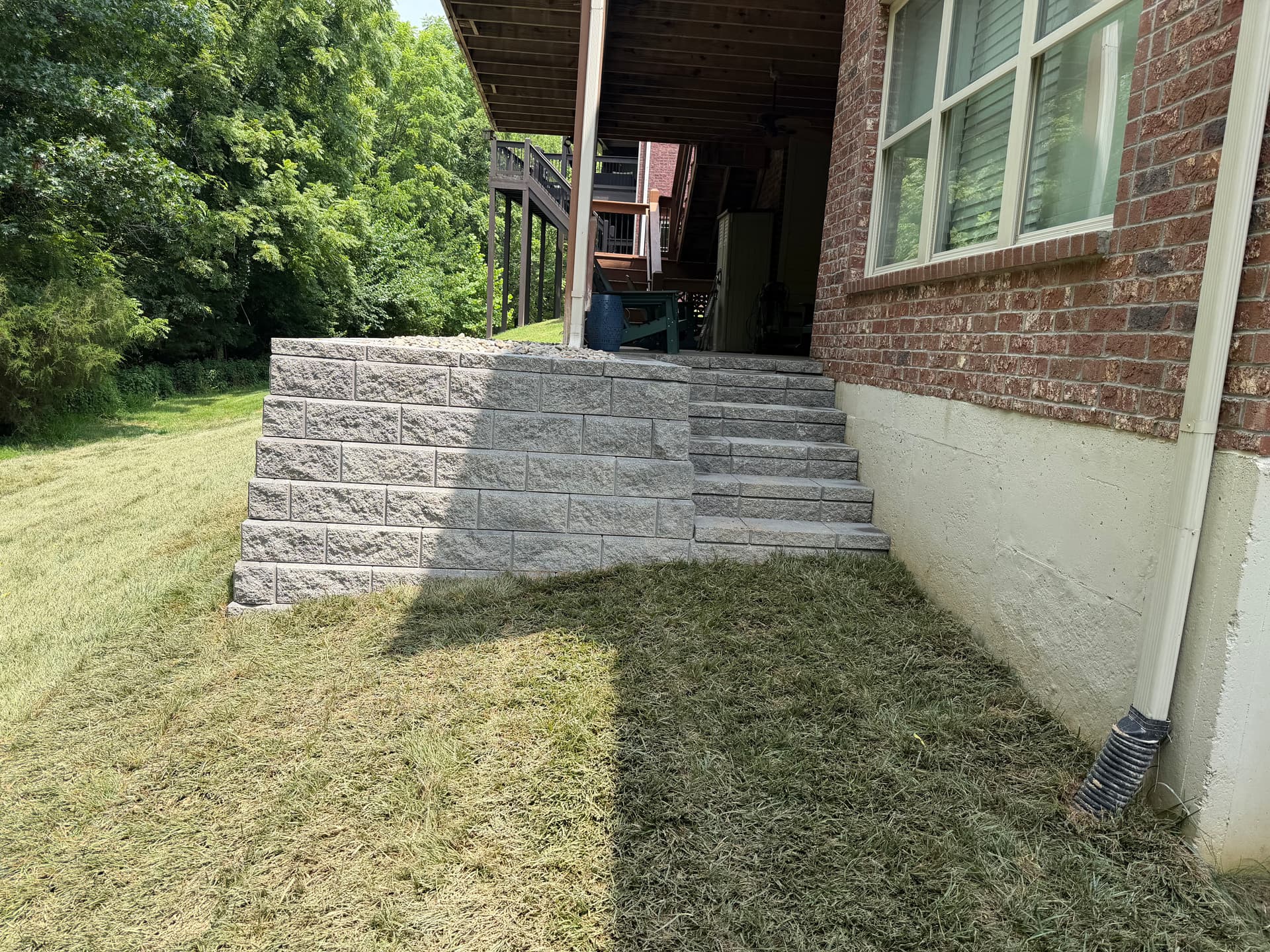 Gallery photos for Retaining Wall Replacement With Steps and Decorative Rock: Image #3
